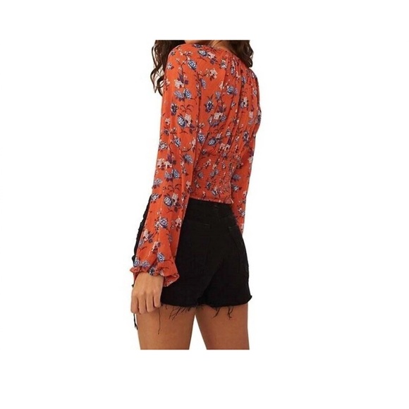 Free People V Neck Floral Blouse - Picture 4 of 10
